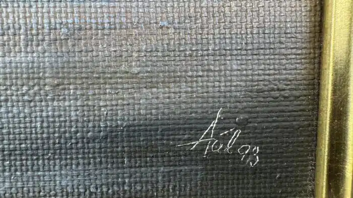 Ölbild unleserlich signiert 57x48 cm – Bild 3
