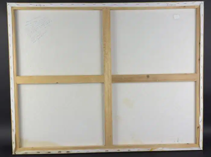 abstraktes Bild auf Leinen  unleserlich signiert 90x70 cm – Bild 3