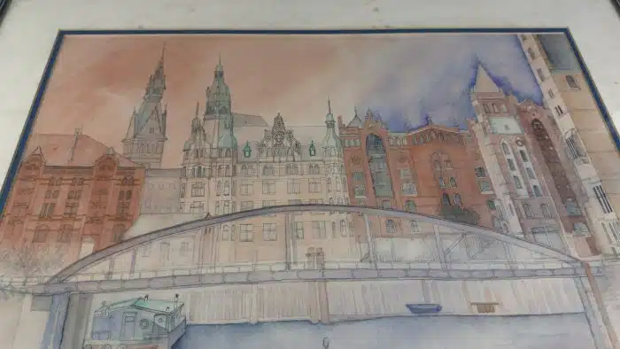 Aquarell Hamburg  unleserlich signiert 76x58 – Bild 4