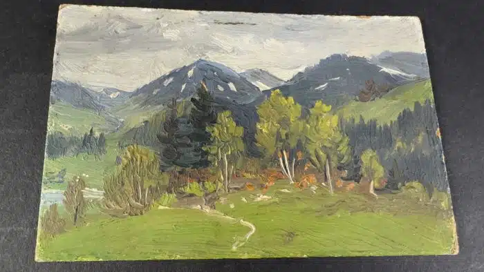 Öl auf Platte - Landschaft 14x9,5 cm