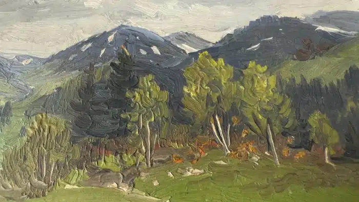 Öl auf Platte - Landschaft 14x9,5 cm – Bild 2