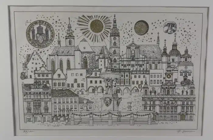 Lithorgaphie unleserlich signiert 53x42 cm – Bild 2