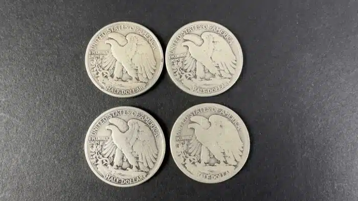 4 Stück half dollar 900 Silber 1942 1942 1942 19??