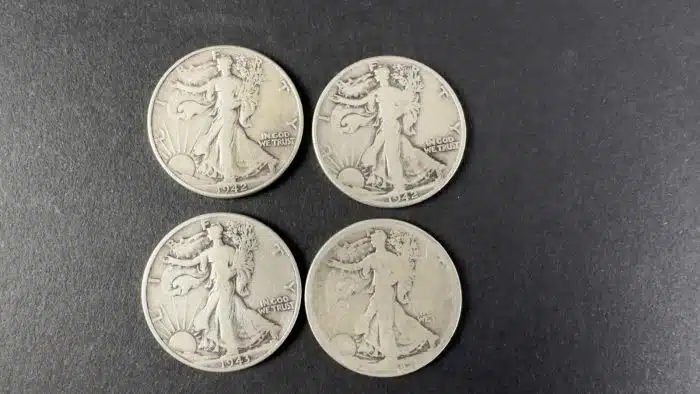 4 Stück half dollar 900 Silber 1942 1942 1942 19?? – Bild 4