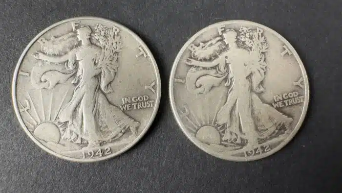 4 Stück half dollar 900 Silber 1942 1942 1942 19?? – Bild 5