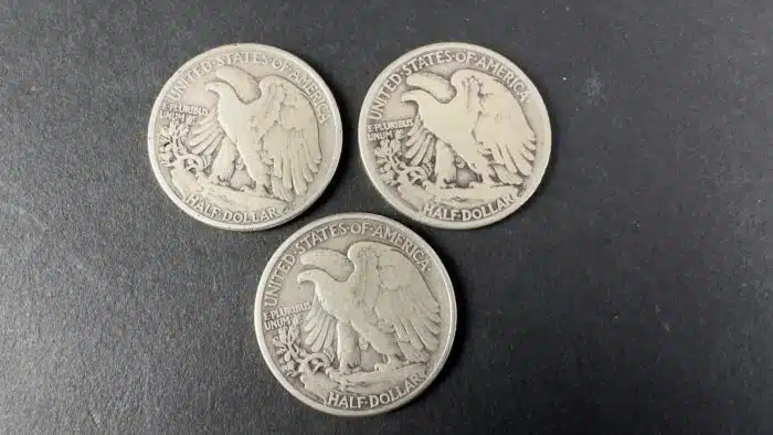 3 Stück half dollar 900 Silber 1942 1943 1943