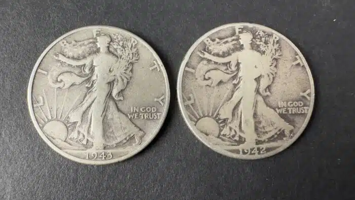 3 Stück half dollar 900 Silber 1942 1943 1943 – Bild 5