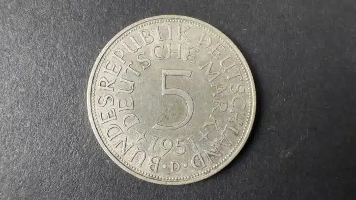 3 Stück SILBER ADLER 5 DEUTSCHE MARK 1951 – Bild 3