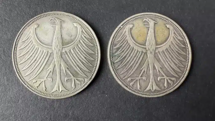 3 Stück SILBER ADLER 5 DEUTSCHE MARK 1951 – Bild 5