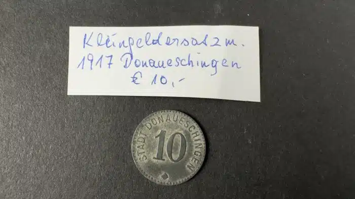 Deutschland Notgeld 10 Pfennig, 1917 Stadt Donaueschingen