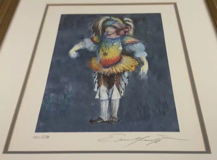 Ernst Fuchs (Wien 1930-2015) "Papageno" unten signiert Ernst Fuchs, Lithographie in Farbe, 100/299, Passepartoutausschnitt 34 x 28 cm, verglast, gerahmt – Bild 2