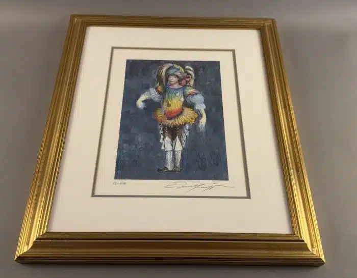 Ernst Fuchs (Wien 1930-2015) "Papageno" unten signiert Ernst Fuchs, Lithographie in Farbe, 100/299, Passepartoutausschnitt 34 x 28 cm, verglast, gerahmt – Bild 4