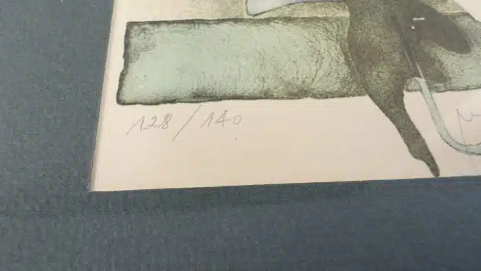 Vladimir SUCHANEK (1933-2021) Farblithographie 11x15 cm , verglast, gerahmt – Bild 4