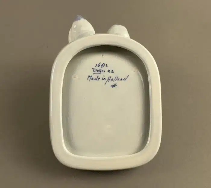zwei Schwäne mit Schale im  klassisches Blue Delft Design, Delft Keramik 16x11 cm – Bild 6