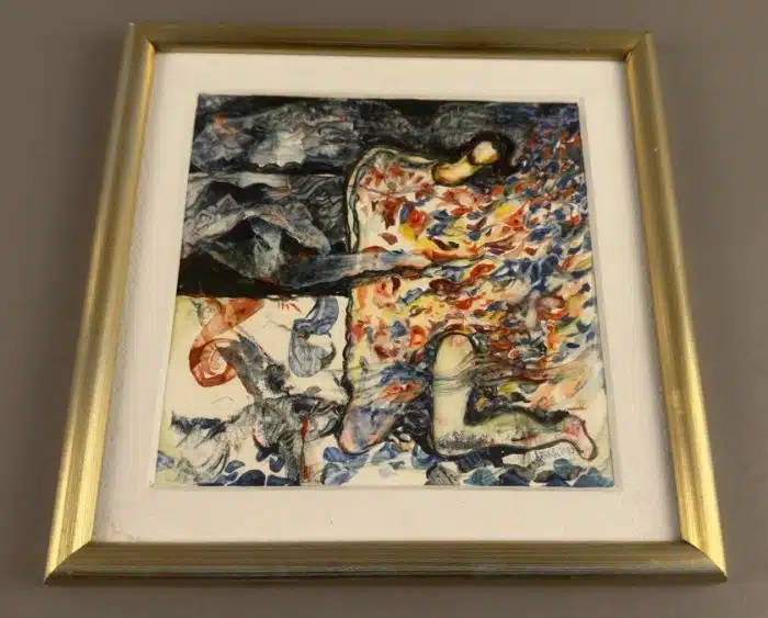 Franz Brandl (St. Georgen/Längsee 1928-2012 Bleiburg, signiert Franz Brandl, datiert 1987 Aquarell - Mischtechnik auf Papier, Ausschnitt 15,5 x 15,5 cm, gerahmt, verglast