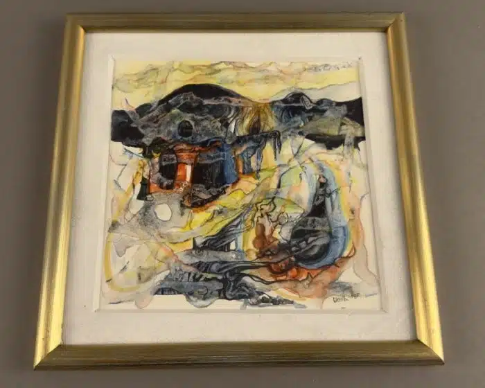 Franz Brandl (St. Georgen/Längsee 1928-2012 Bleiburg, signiert Franz Brandl, datiert 1987 Aquarell - Mischtechnik auf Papier, Ausschnitt 15,5 x 15,5 cm, gerahmt, verglast