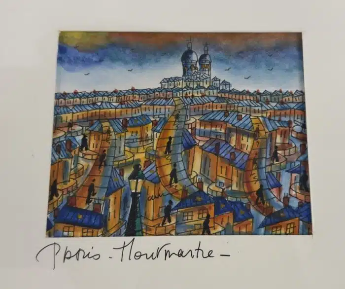 M. Tellier Paris Montmartre 11,5x10 cm Rahmen 24x23 cm – Bild 2