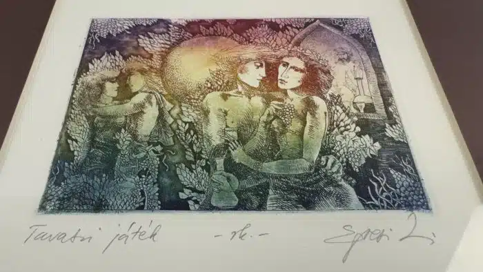 Zsuzsa Egresi Ungarn 1954 Radierung, Druckgrafik-Multiple, 32x29 cm  gerahmt, unten links handschriftlich mit Bleistift betitelt, sowie signiert, 15,5x12 cm – Bild 3