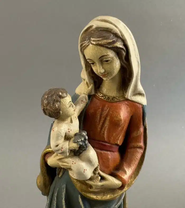 Holzfigur - Heiligenfigur - Madonna Mit Kind H27 cm – Bild 2