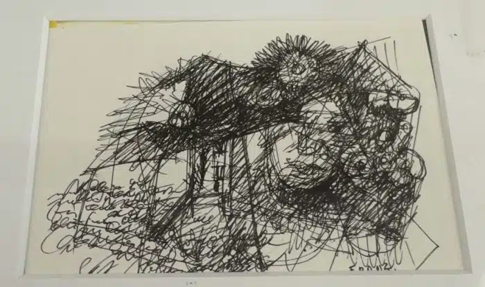 Franz Brandl (St. Georgen/Längsee 1928-2012 Bleiburg, signiert 26x20 cm Mischtechnik auf Papier, Ausschnitt 14,5 x10 cm, gerahmt, verglast – Bild 2