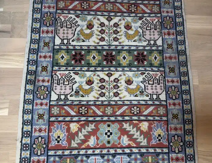 farbenfroher Tunisi Orientteppich Perserteppich 140 x 75 cm mit Echtheitszertifikat – Bild 3