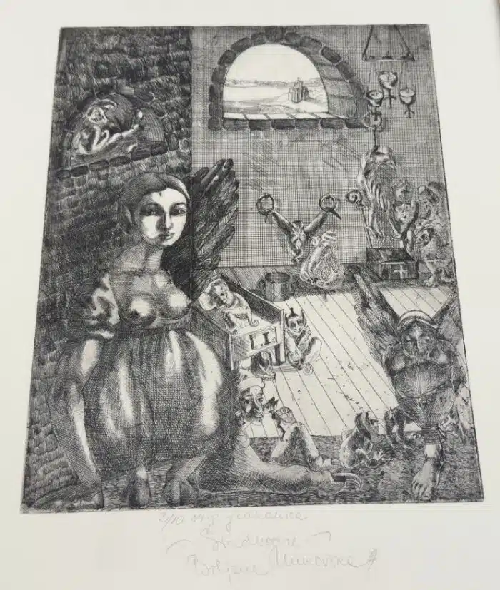 Biljana Unkovska Grafik 3/10  signiert 38x49 cm Blatt 32x25 cm – Bild 2
