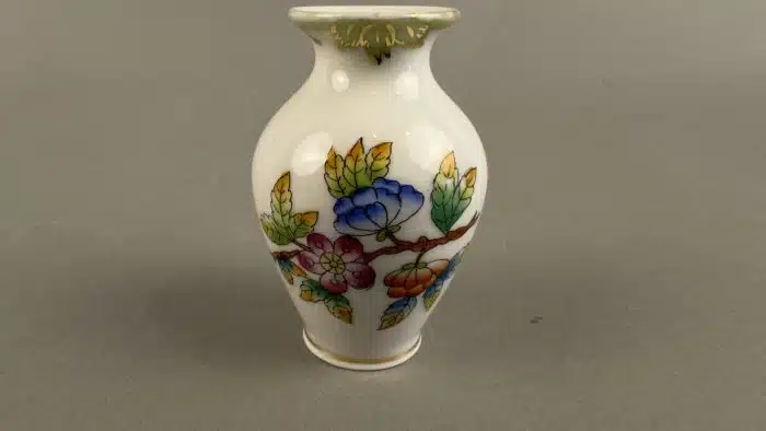 Herend Porzellan Vase H 7 cm blaue Marke – Bild 4