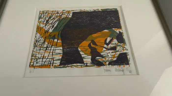 2 Bilder Mischtechnik unleserlich signiert 29x27 cm – Bild 3