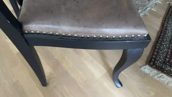 Rechteckiger Jugendstil Esstisch - ausziehbar -  mit 6 Lederbezogenen Sessel ca. 160x110 cm H 79 cm Ausgezogen 230x110 cm – Bild 10