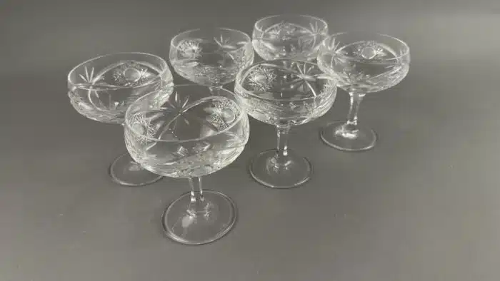 6 Bleikristall Champagnerschalen 
