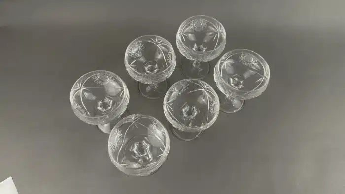 6 Bleikristall Champagnerschalen  – Bild 2