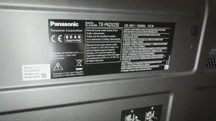 Panasonic Fernseher Diag. 106 cm tx-p42x25e mit Intenso - Externe Festplatte und NABO TV-Receiver – Bild 14