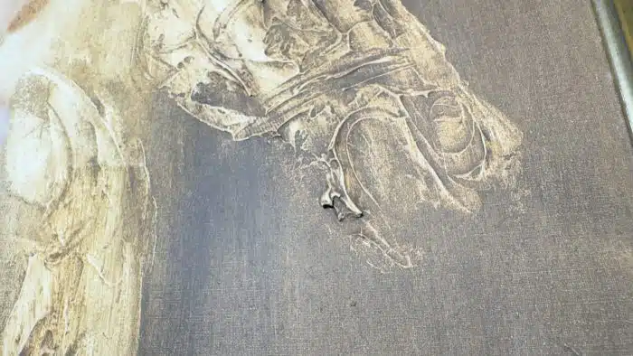 Mischtechnik auf Leinwand - unleserlich signiert 75x60 cm Bild 64x50 cm – Bild 4