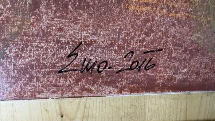  Emil Oman (EMO) - Hum Kroatien -1957 geboren, Mischtechnik auf Holz, 87x87 cm – Bild 2