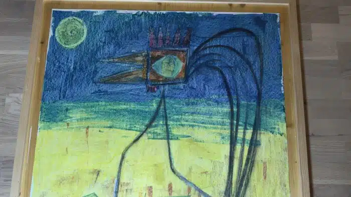  Emil Oman (EMO) - Hum Kroatien -1957 geboren, Mischtechnik auf Holz, 87x87 cm – Bild 3
