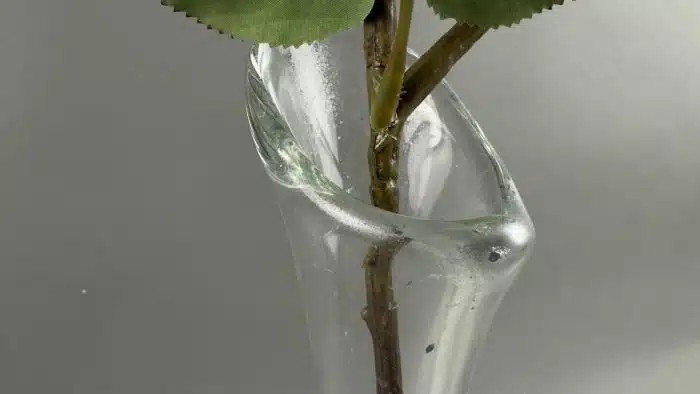 Mundgeblasene Vase mit Rosen H. 60 cm – Bild 2