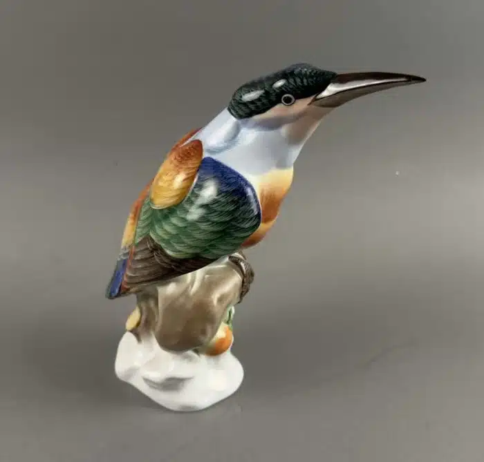 Herend Figur Eisvogel 5169, blaue Marke, H. 22 cm Schnabelspitze restauriert