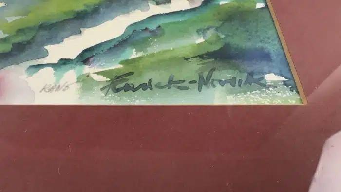 Aquarell - 28x21, unleserlich signiert Gesammt 45x35 cm – Bild 5