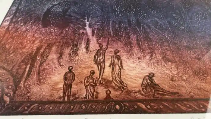 Lithographie - 30,5x29,5cm, unleserlich signiert Gesammt 50x46cm – Bild 7
