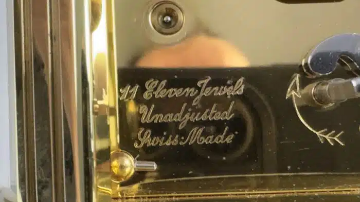 Miniatur Reisewecker "Matthew Norman" Schweiz um 1980, gepflegter Zustand, 1 Schlüssel, H 10 cm – Bild 10