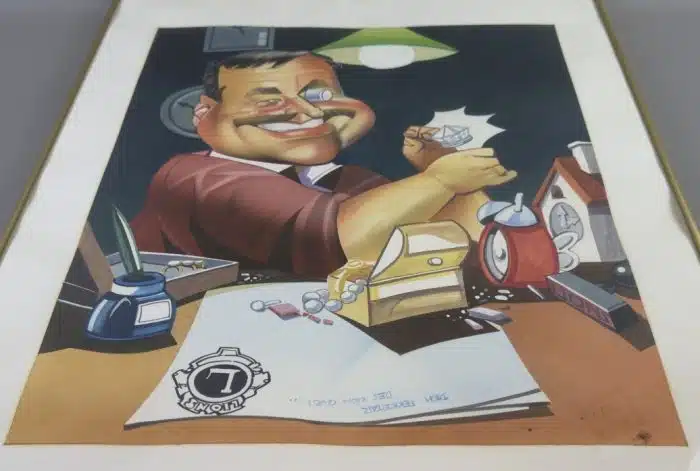 Jörg Friessnegg Feldkirchnen, Karikatur, signiert 47x38 cm Gesammt 49x62cm – Bild 2