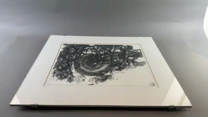 Franz Brandl (St. Georgen/Längsee 1928-2012 Bleiburg, signiert Franz Brandl,  58x48 cm datiert 1990  - Mischtechnik auf Papier, Ausschnitt 40x30 cm, gerahmt, verglast – Bild 2