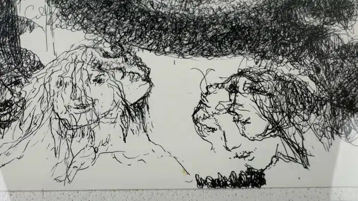 Franz Brandl (St. Georgen/Längsee 1928-2012 Bleiburg, signiert Franz Brandl,  58x48 cm datiert 1990  - Mischtechnik auf Papier, Ausschnitt 40x30 cm, gerahmt, verglast – Bild 6