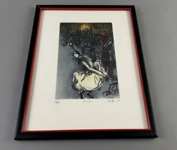 Karl Brandstätter (Lautz bei Villach 1946 geb.) Lithographie 47/99 - 24x15cm  verglast, gerahmt Gesammt 40x40 cm – Bild 2
