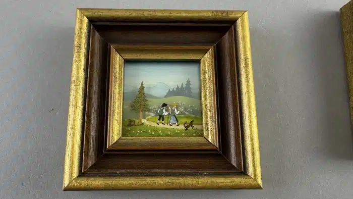 4 Ölbilder Landschaftsbild- Frühjahr Sommer Herbst und Winter 12x12 cm – Bild 3