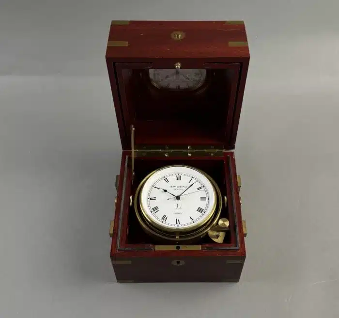 Seltener Marine - Chronometer von Jean Lassale Material Acajou, um 1970 Batteriebertrieben - Funktion gegeben - siehe Video – Bild 11