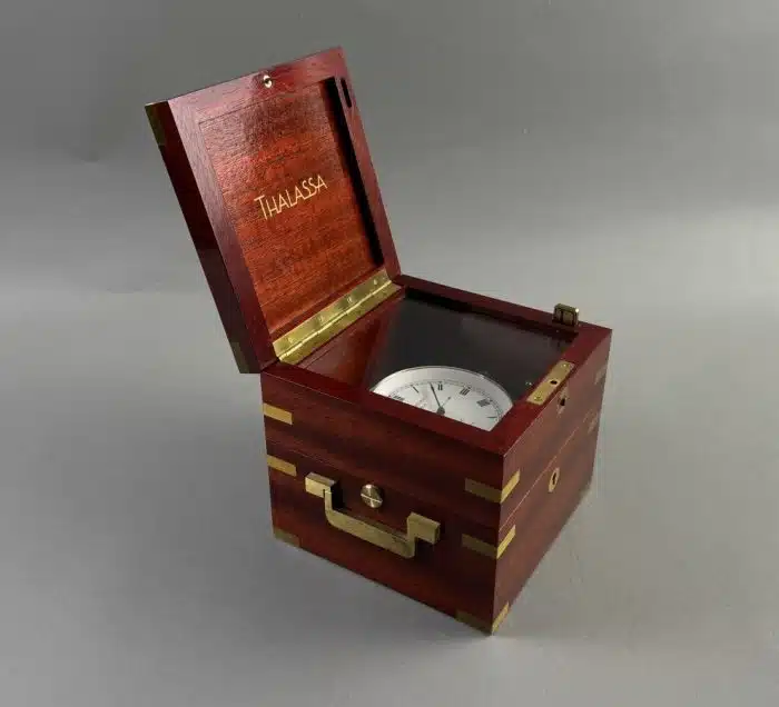 Seltener Marine - Chronometer von Jean Lassale Material Acajou, um 1970 Batteriebertrieben - Funktion gegeben - siehe Video – Bild 17