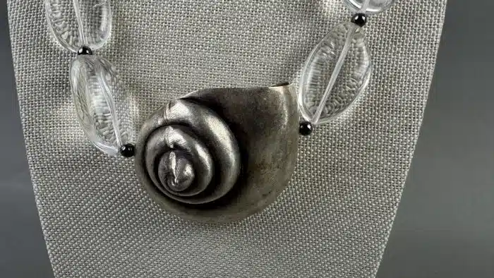 Stilvolle Silber Halskette mit Muschel Design, Verschluss 925 Silber L. ca. 50 cm – Bild 2