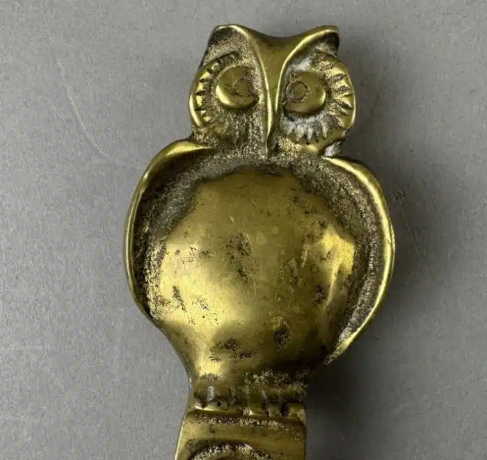 Heinz Goll -  Messing - Schuhlöffel mit Eulenkopf - Ausführung Gießerei "Kurt Jesch" Bleiburg, L. 52 cm – Bild 7