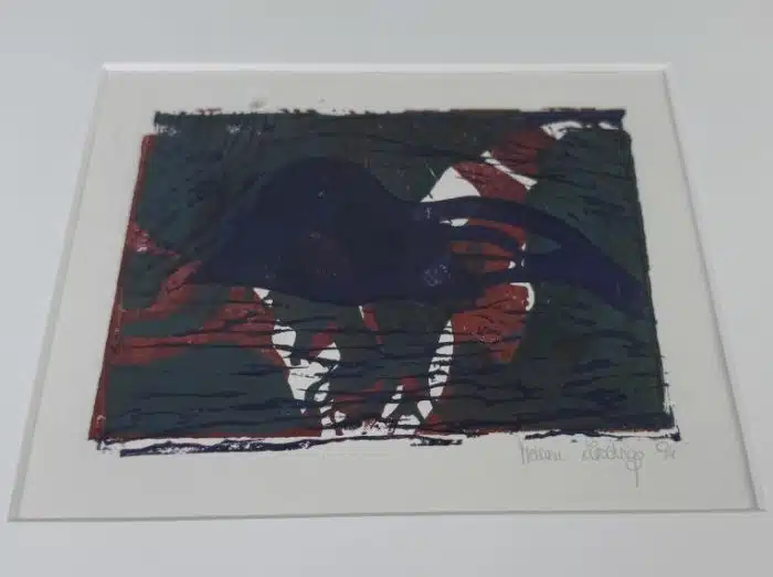 2 Bilder Mischtechnik signiert, datiert 1994 18x12 cm - Gesamt 27x29 cm – Bild 3